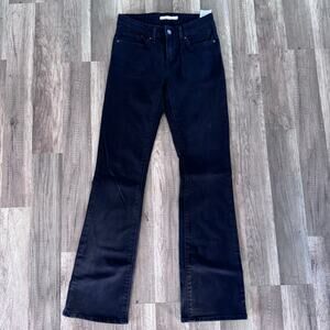 Levis 715 Jeans Women's 27 Black Bootcut Mid Rise Dark Wash Stretch Denim